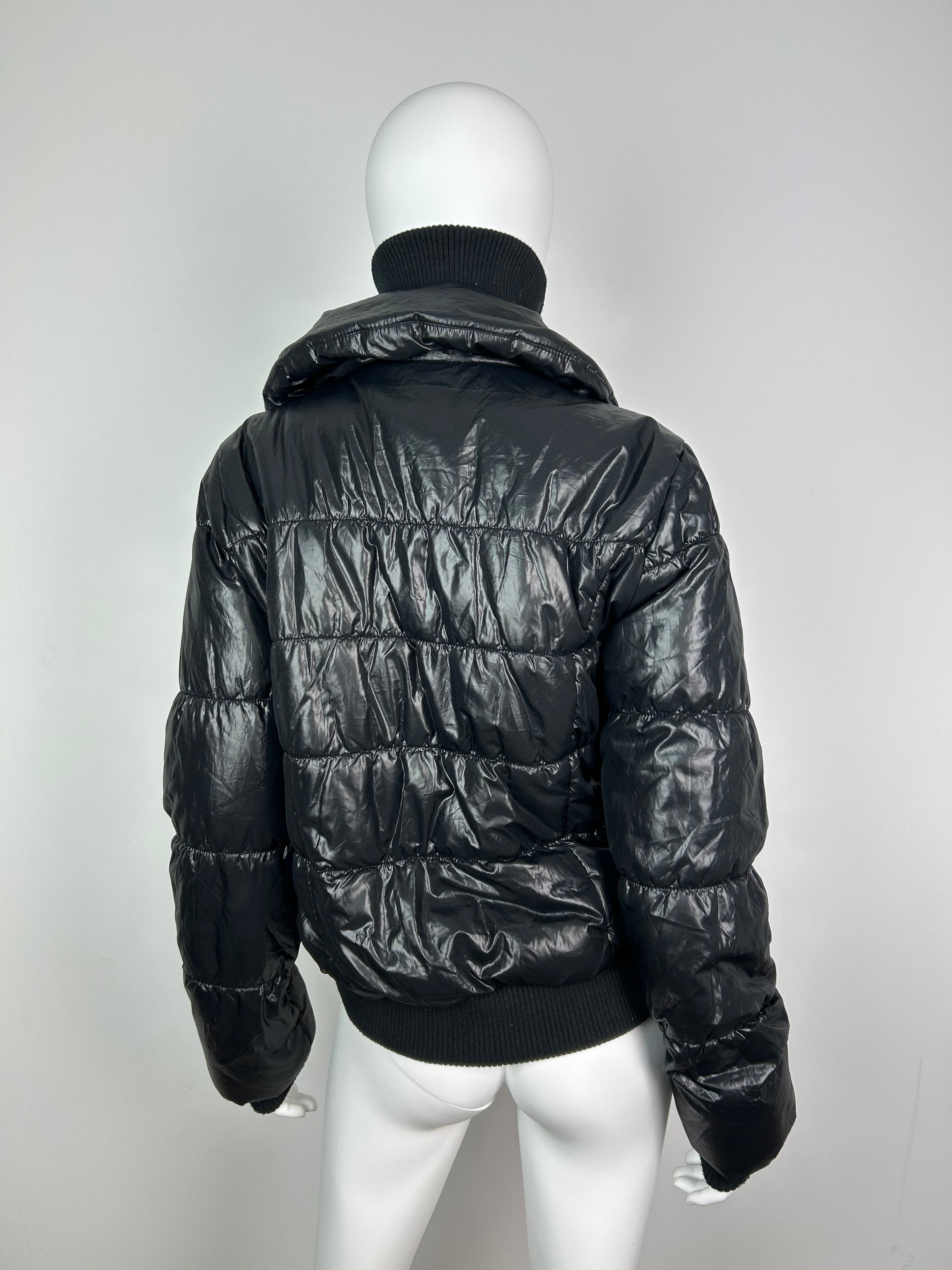 Puffer Jacket with Turtleneck Collar and Fireman Clasps