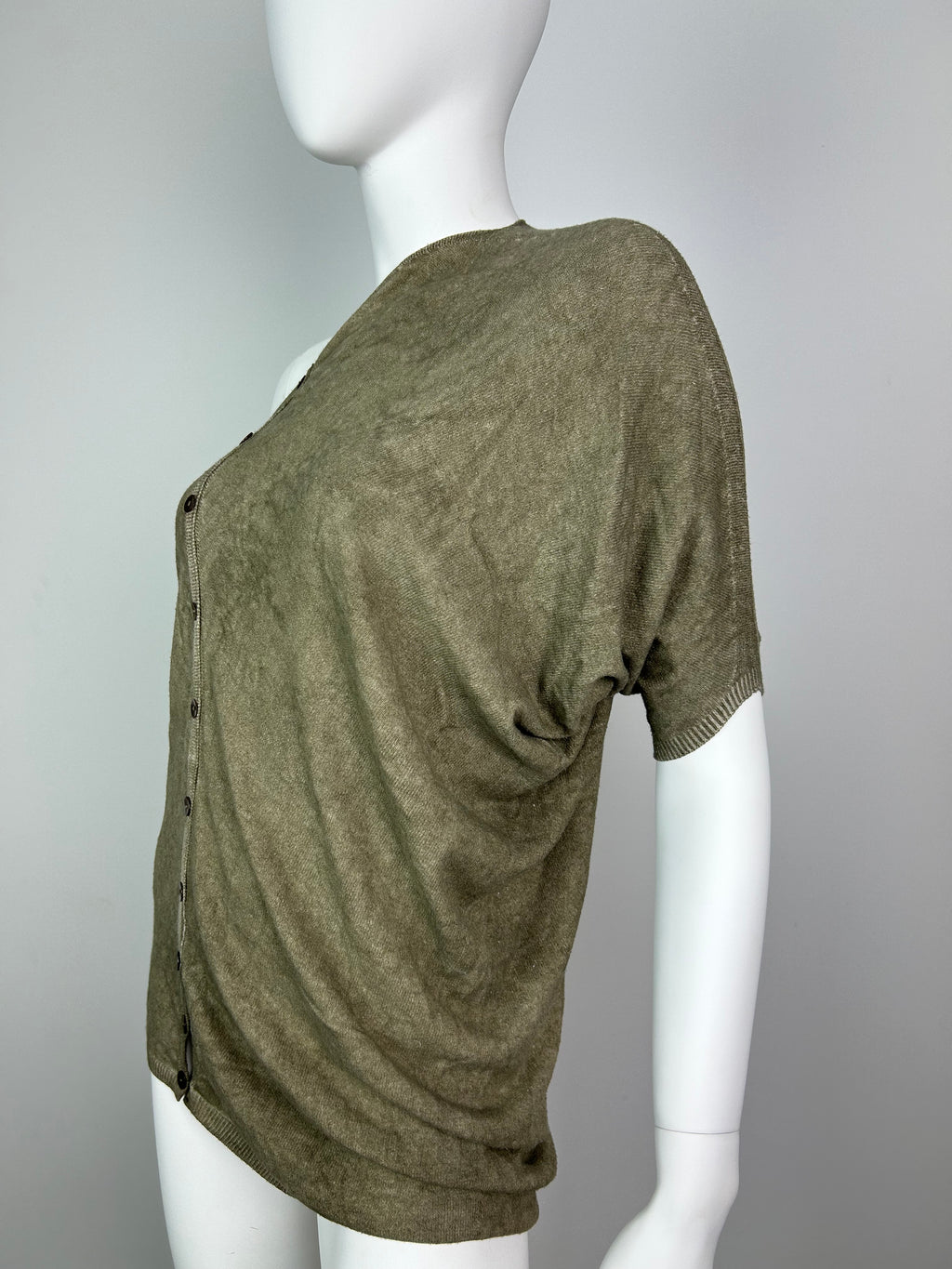 Asymmetric Knitted Top with Button Details