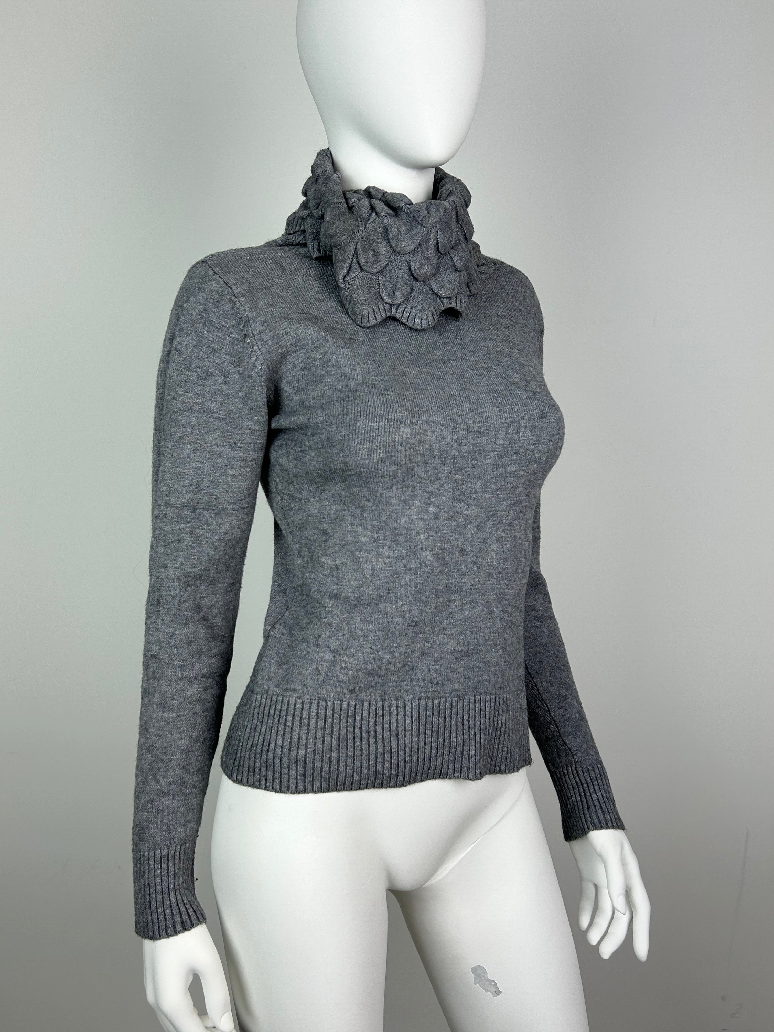 Wool Blend Structurer Turtleneck Sweater