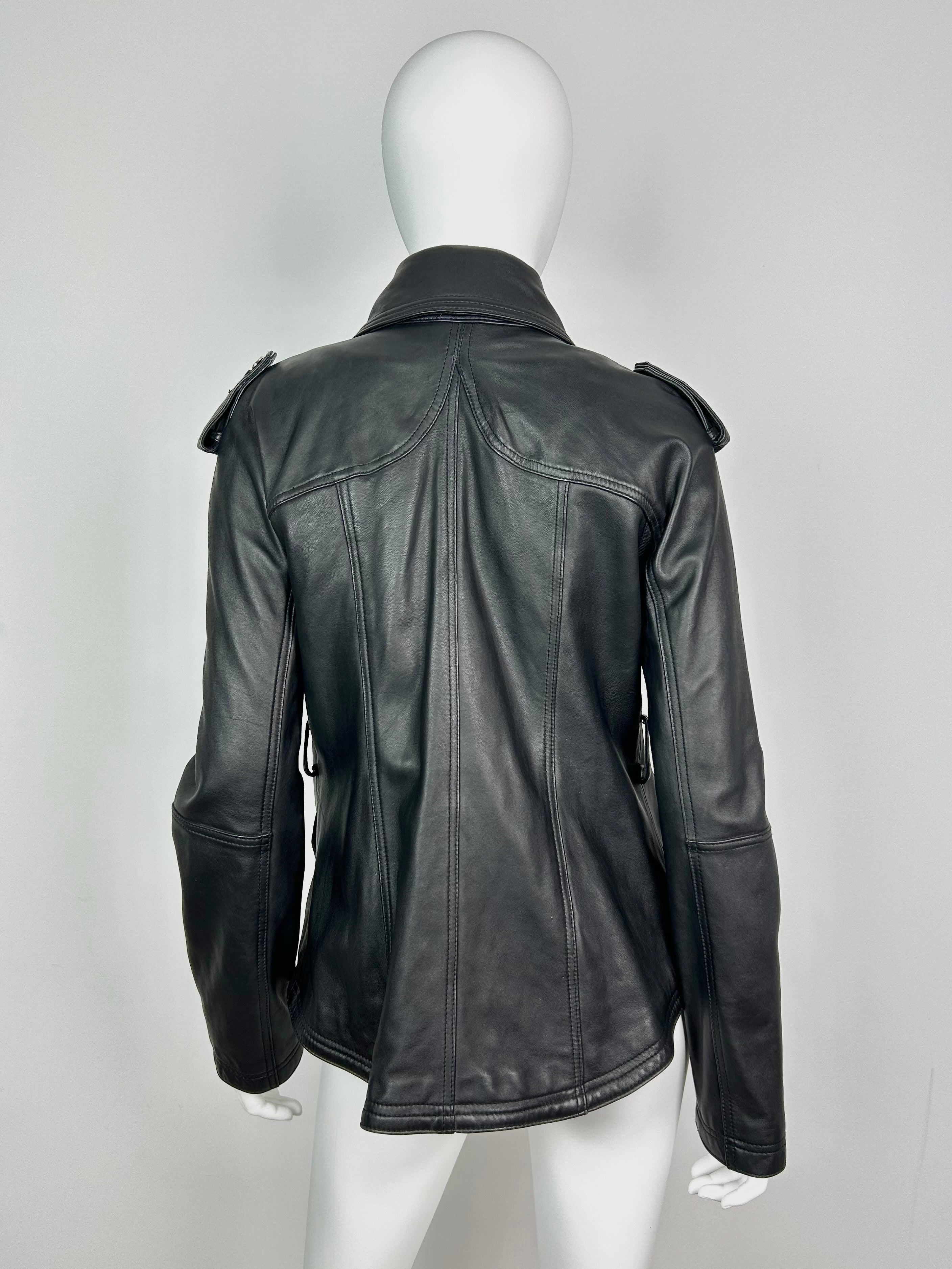 Real Leather Cropped Trench Coat