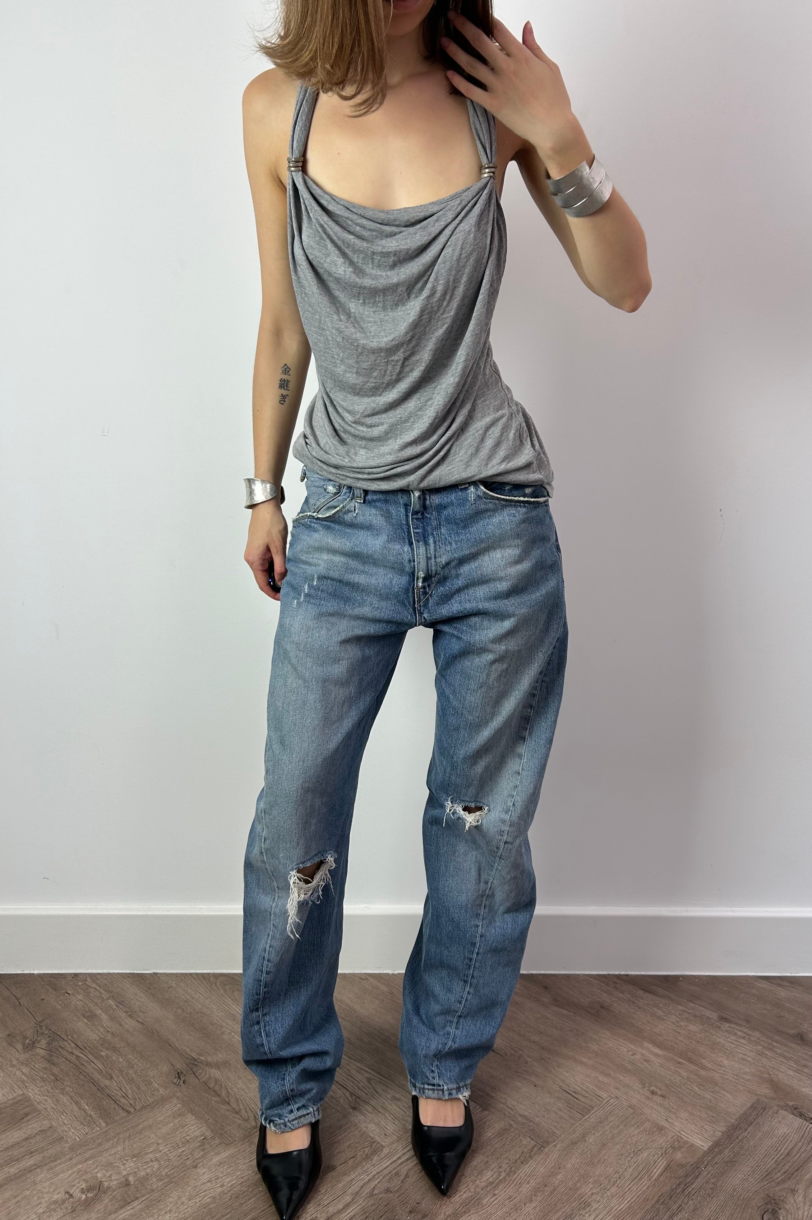 Distressed Twisted Seam Levi’s Engineered Jeans