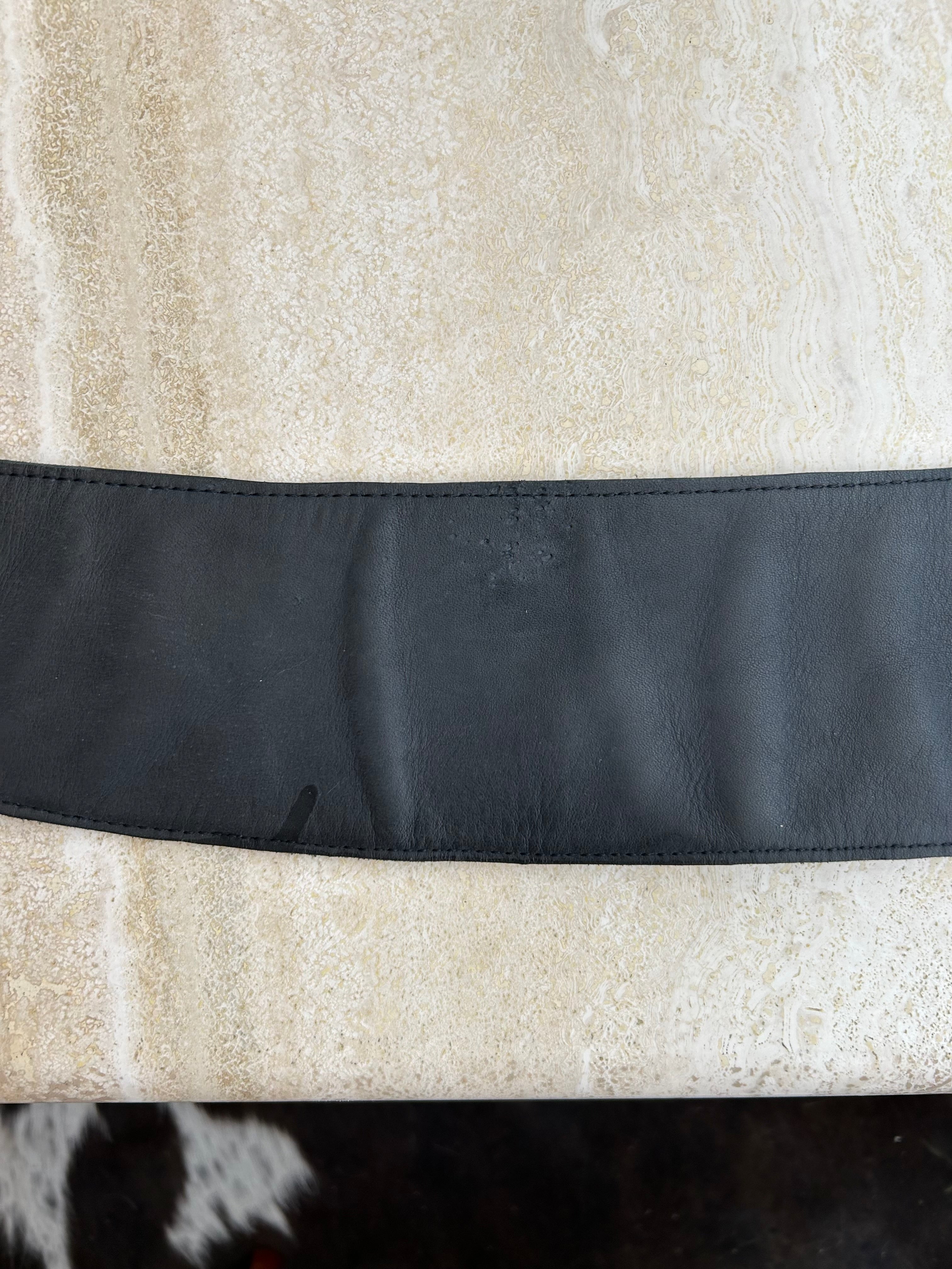 Black Asymmetrical Fringe Chunky Belt