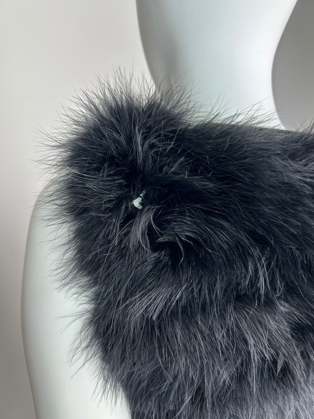 Faux Fur Vest Top with Leather Details