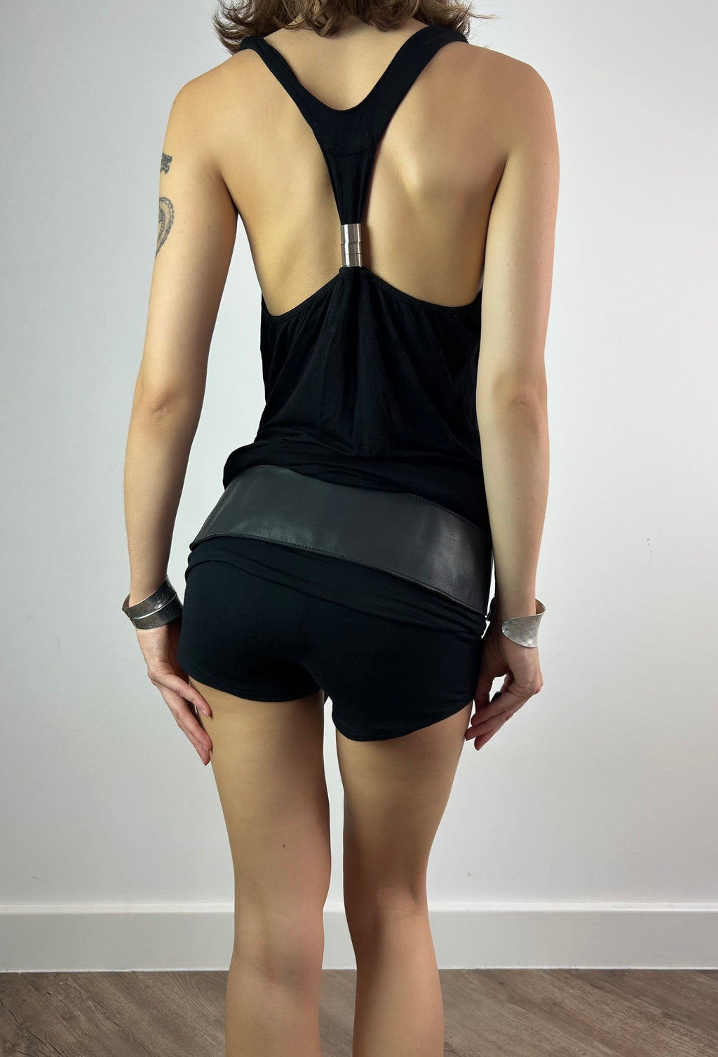 Black Asymmetrical Fringe Chunky Belt