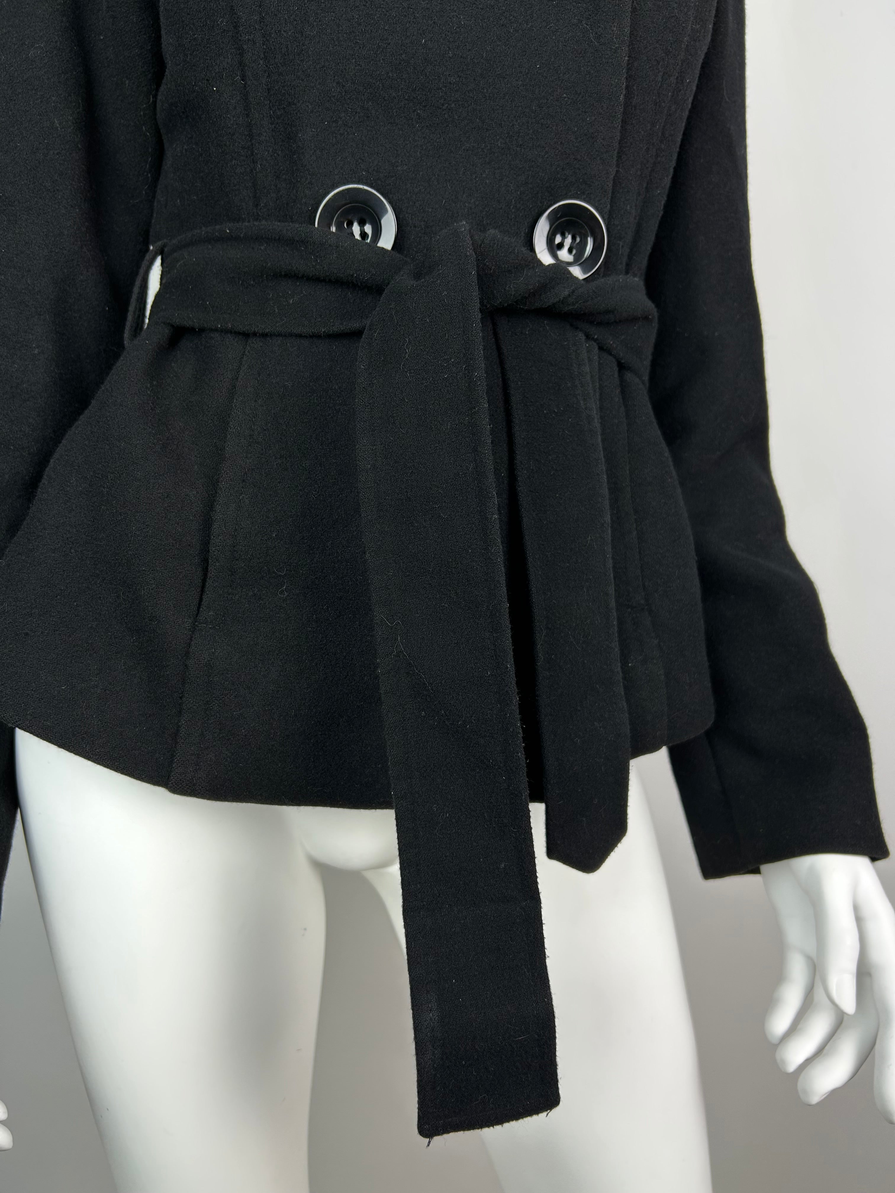 Wool Blend Thick Coat with High Funnel Collar