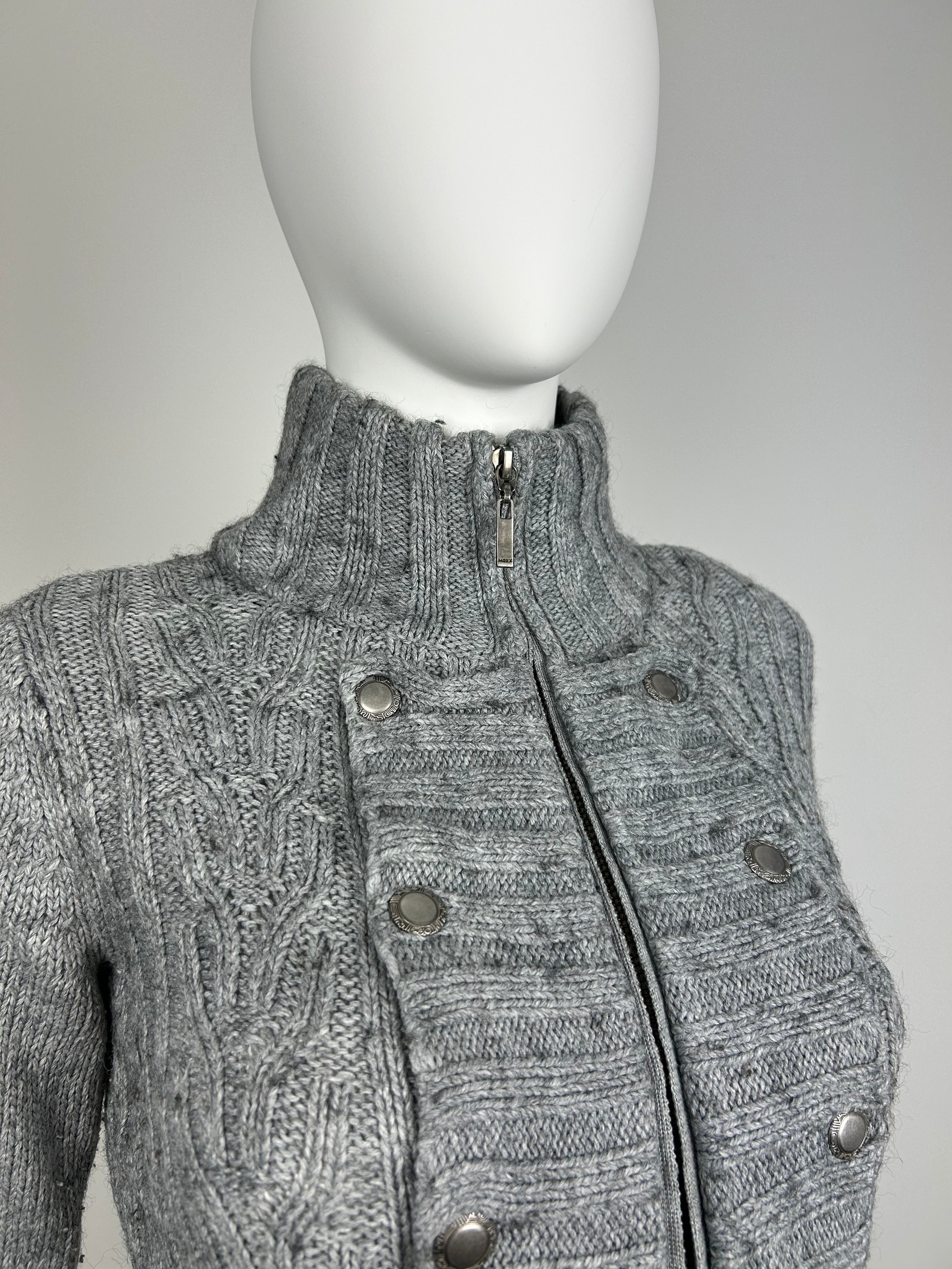 Military Napoleon Zip Up Turtleneck Sweater