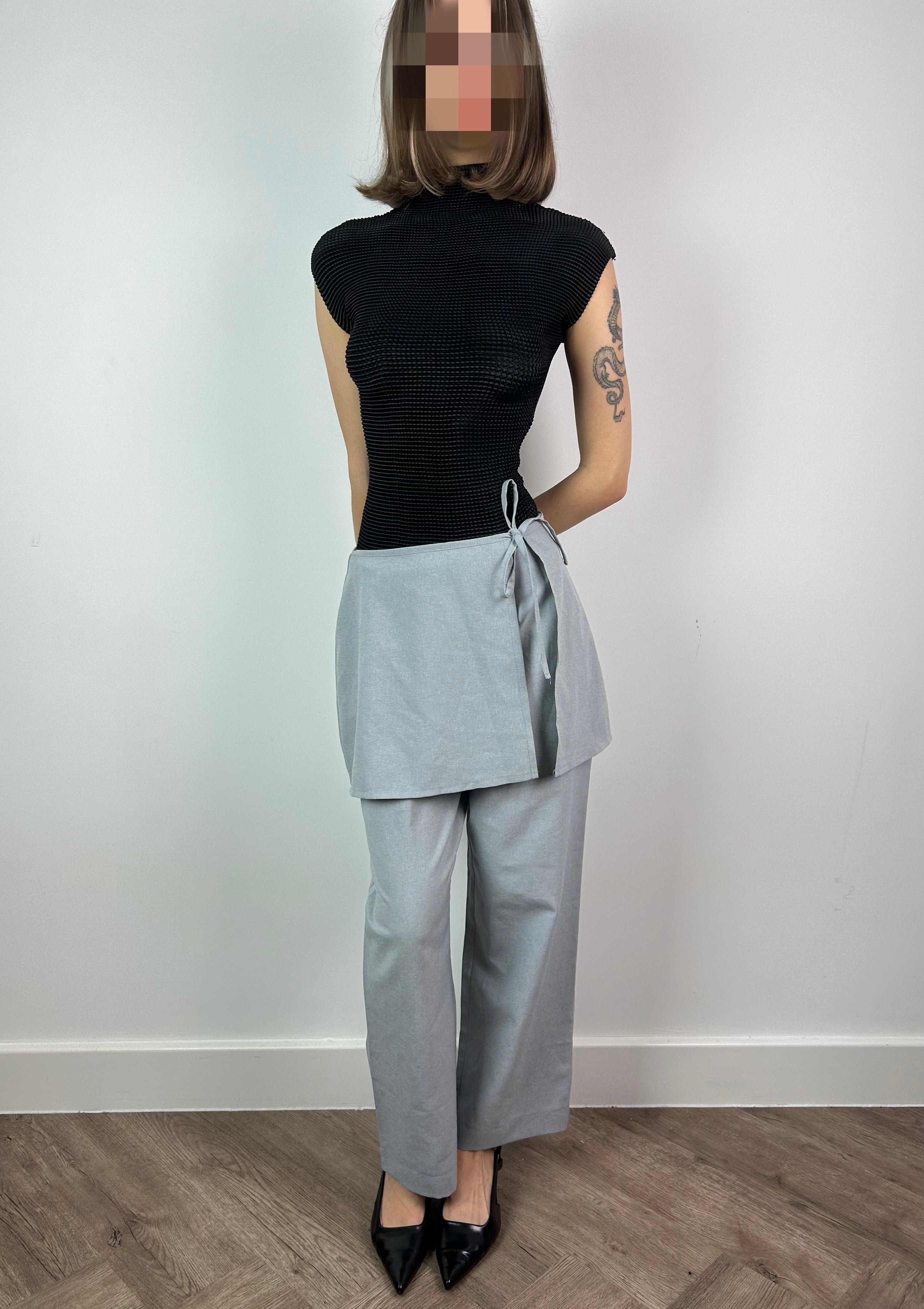 Light Grey Suit Trousers with Skirt