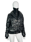 Puffer Jacket with Turtleneck Collar and Fireman Clasps