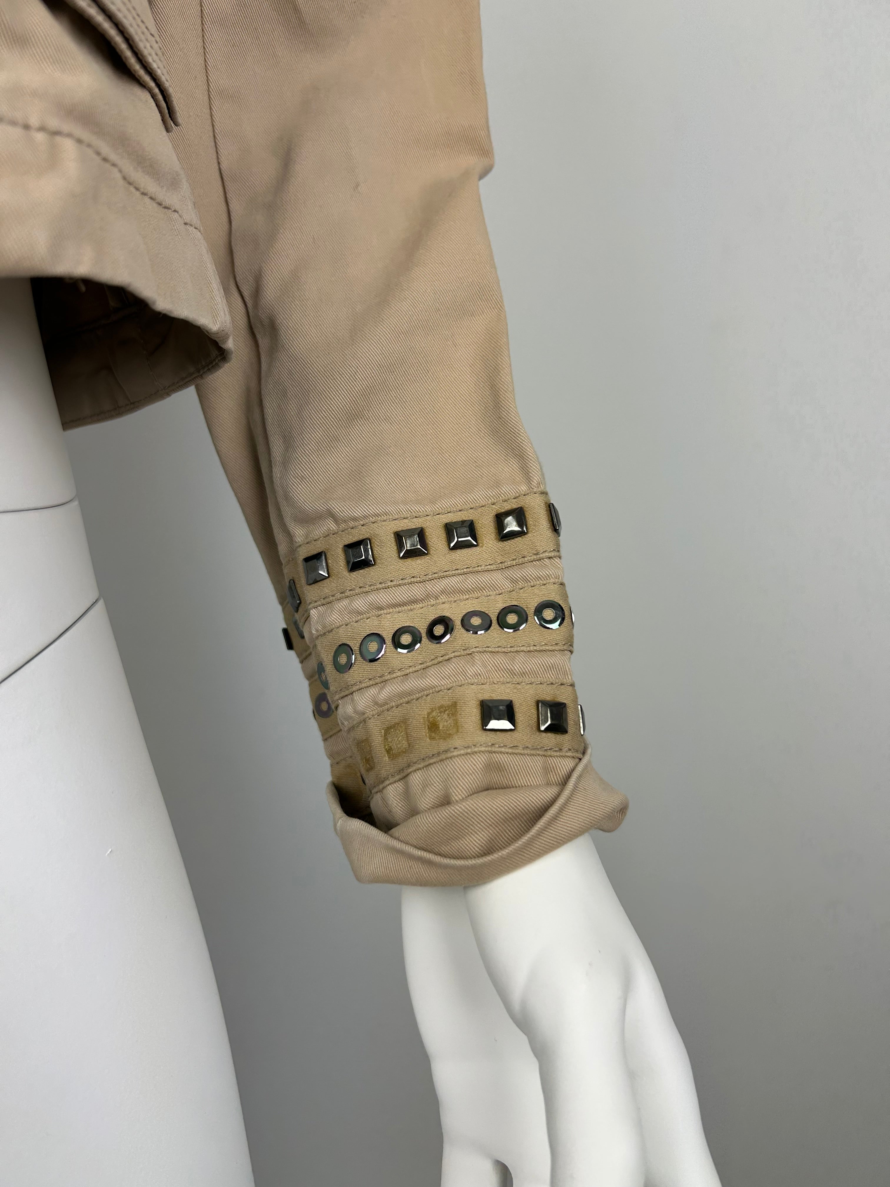 Military Napoleon Fitted Jacket with Huge Buttons and Studded Details