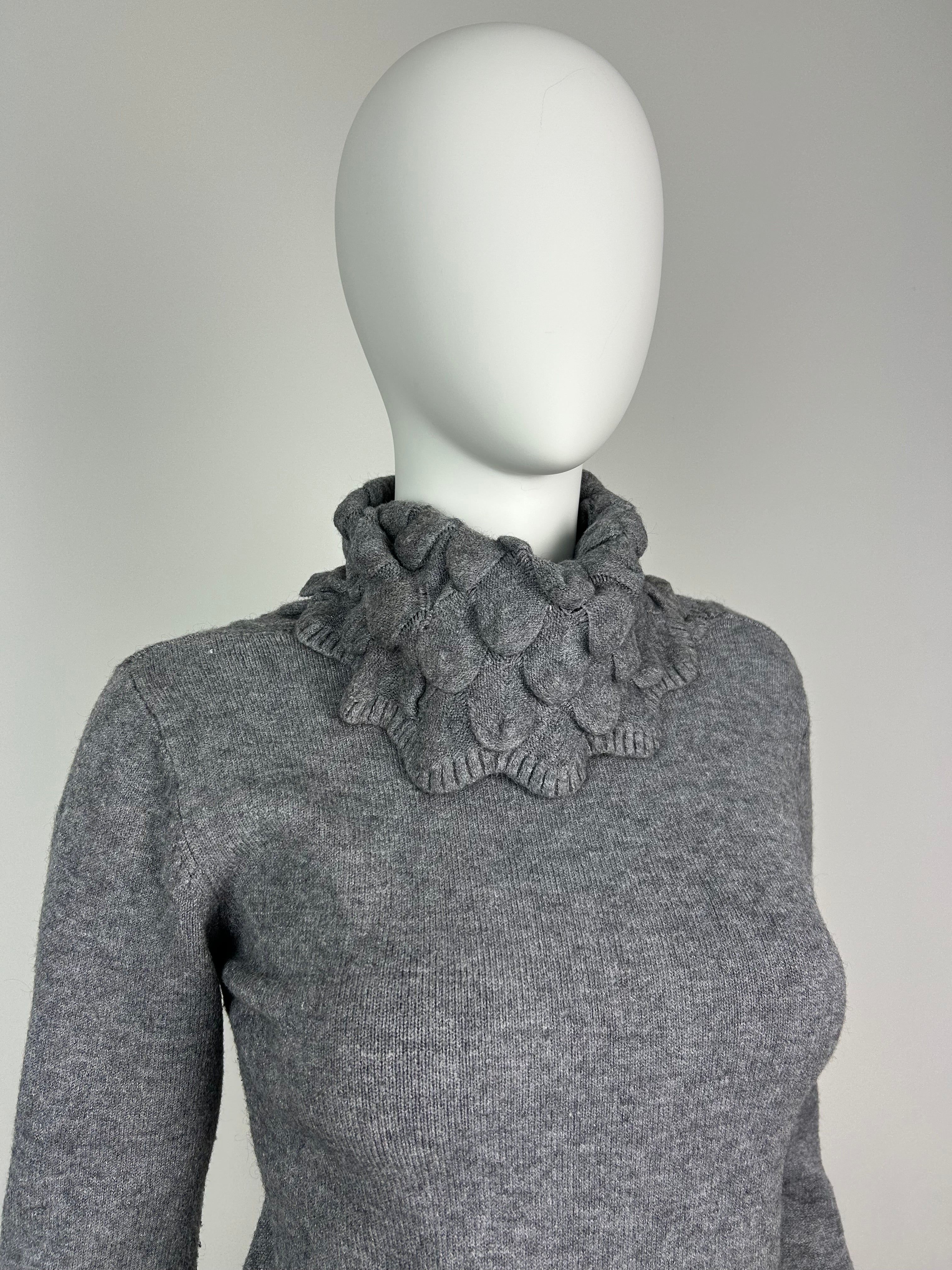 Wool Blend Structurer Turtleneck Sweater