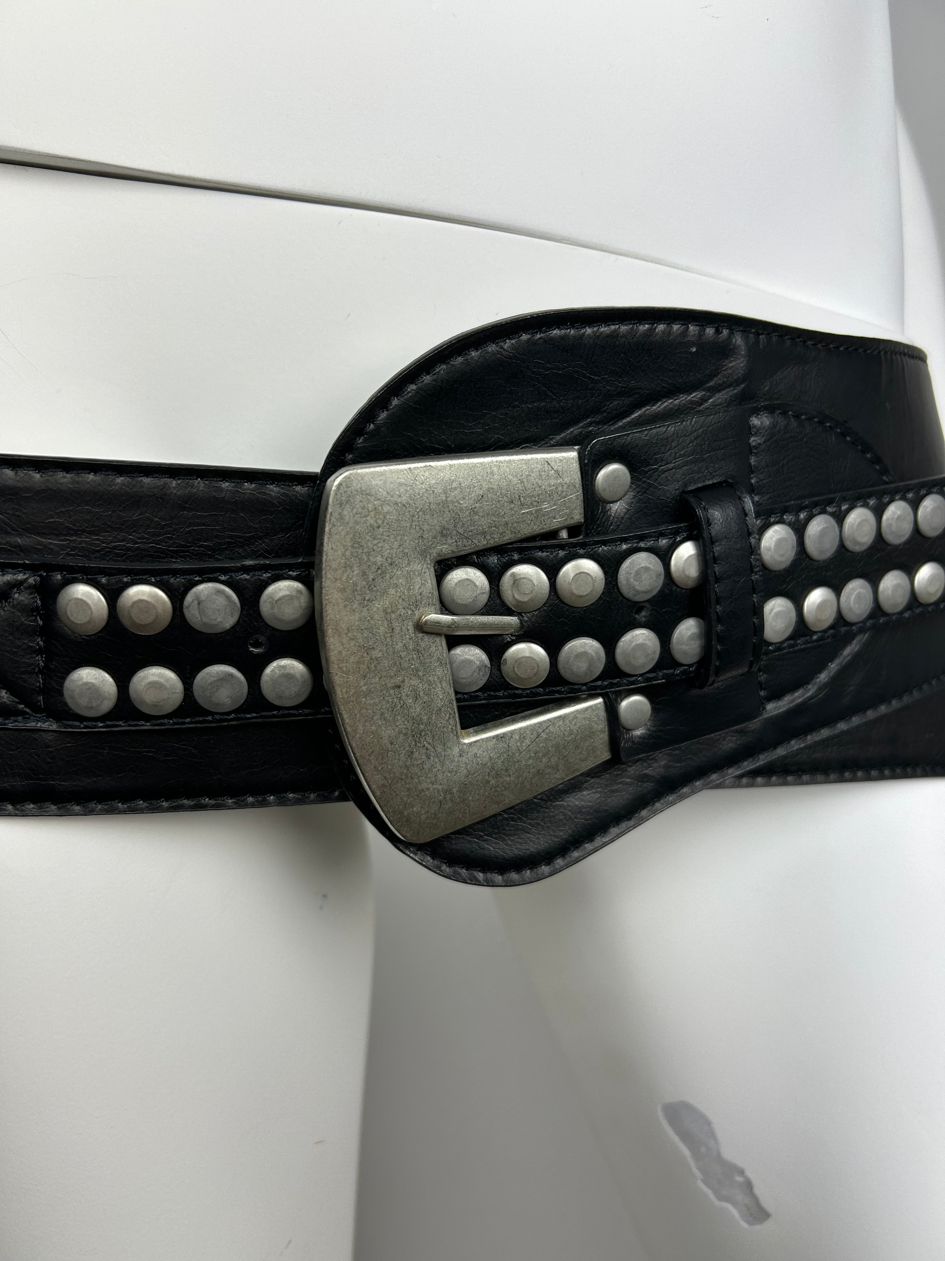 Chunky Real Leather Studded Hip Belt