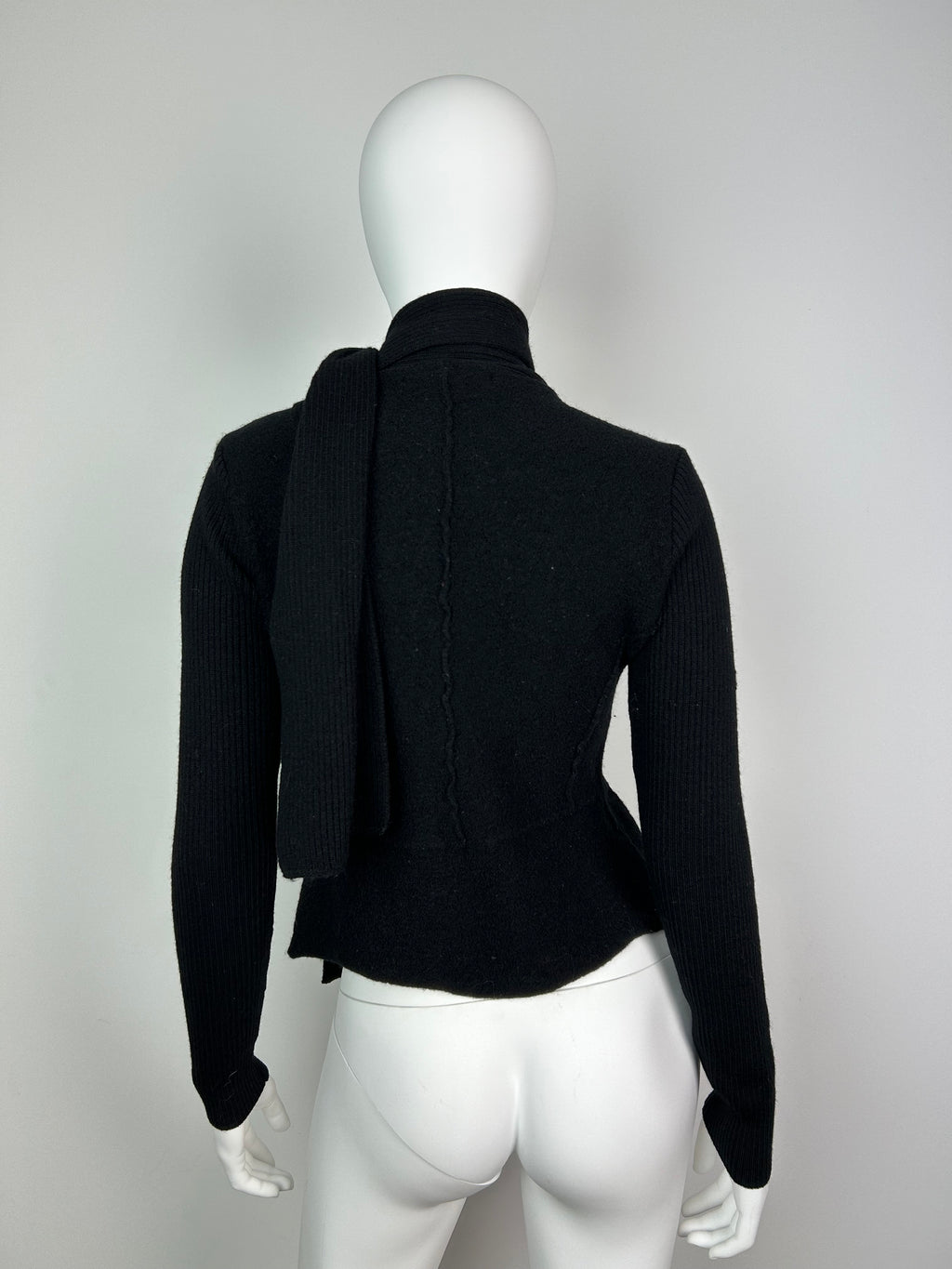 100% Wool Peacoat Military Sweater with Scarf