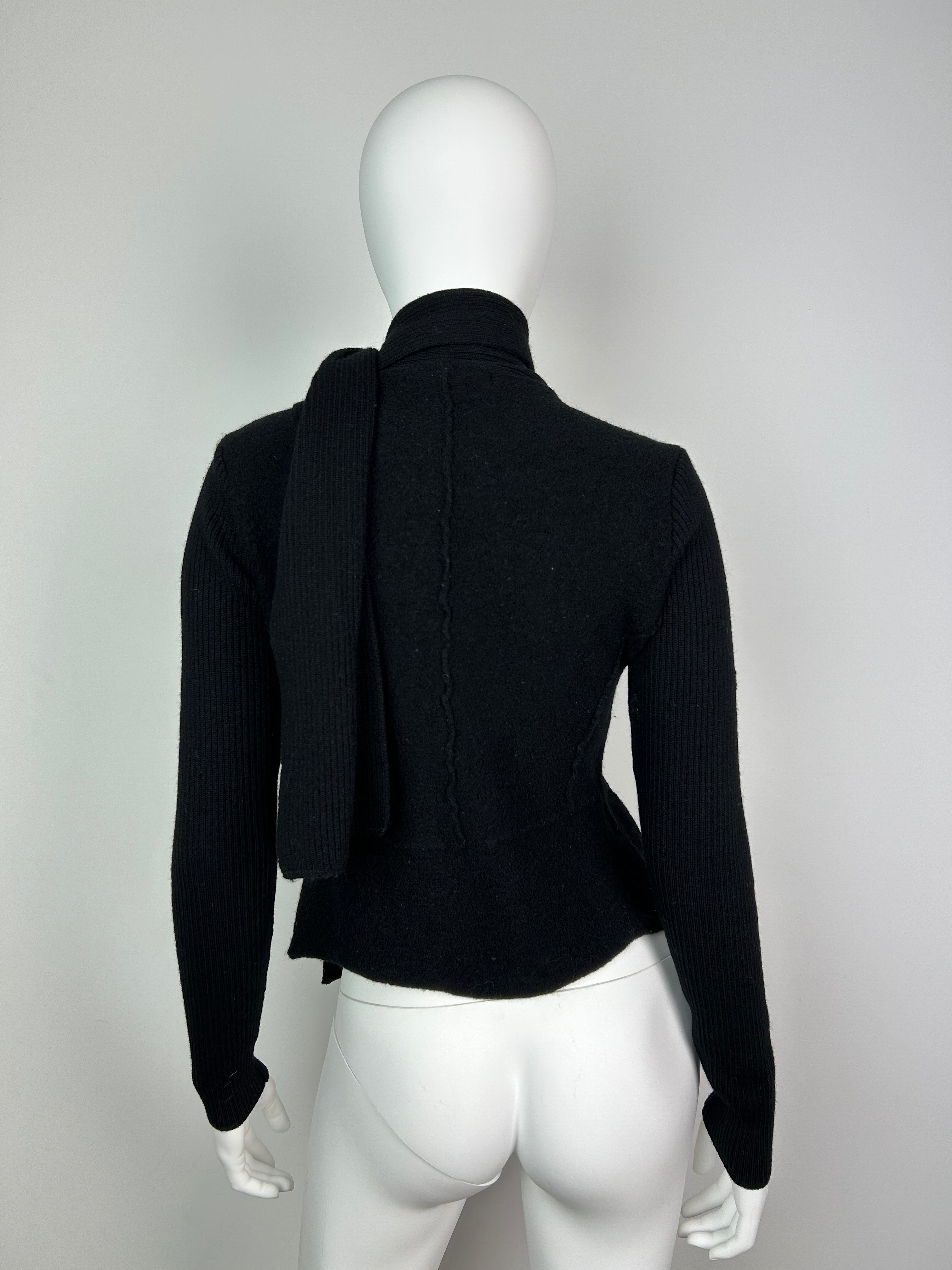 100% Wool Peacoat Military Sweater with Scarf