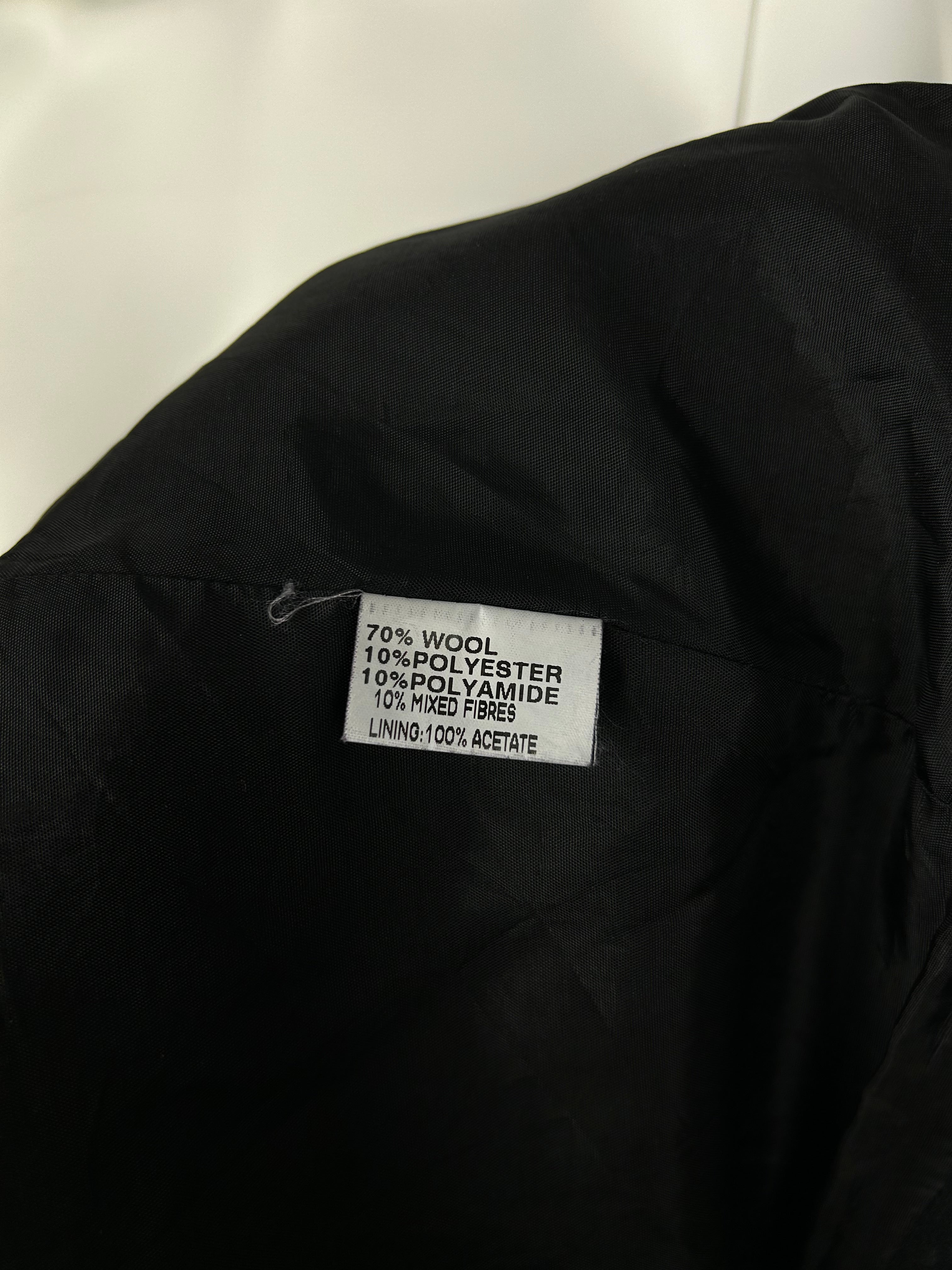 Wool Blend Biker Jacket with Straight Collar