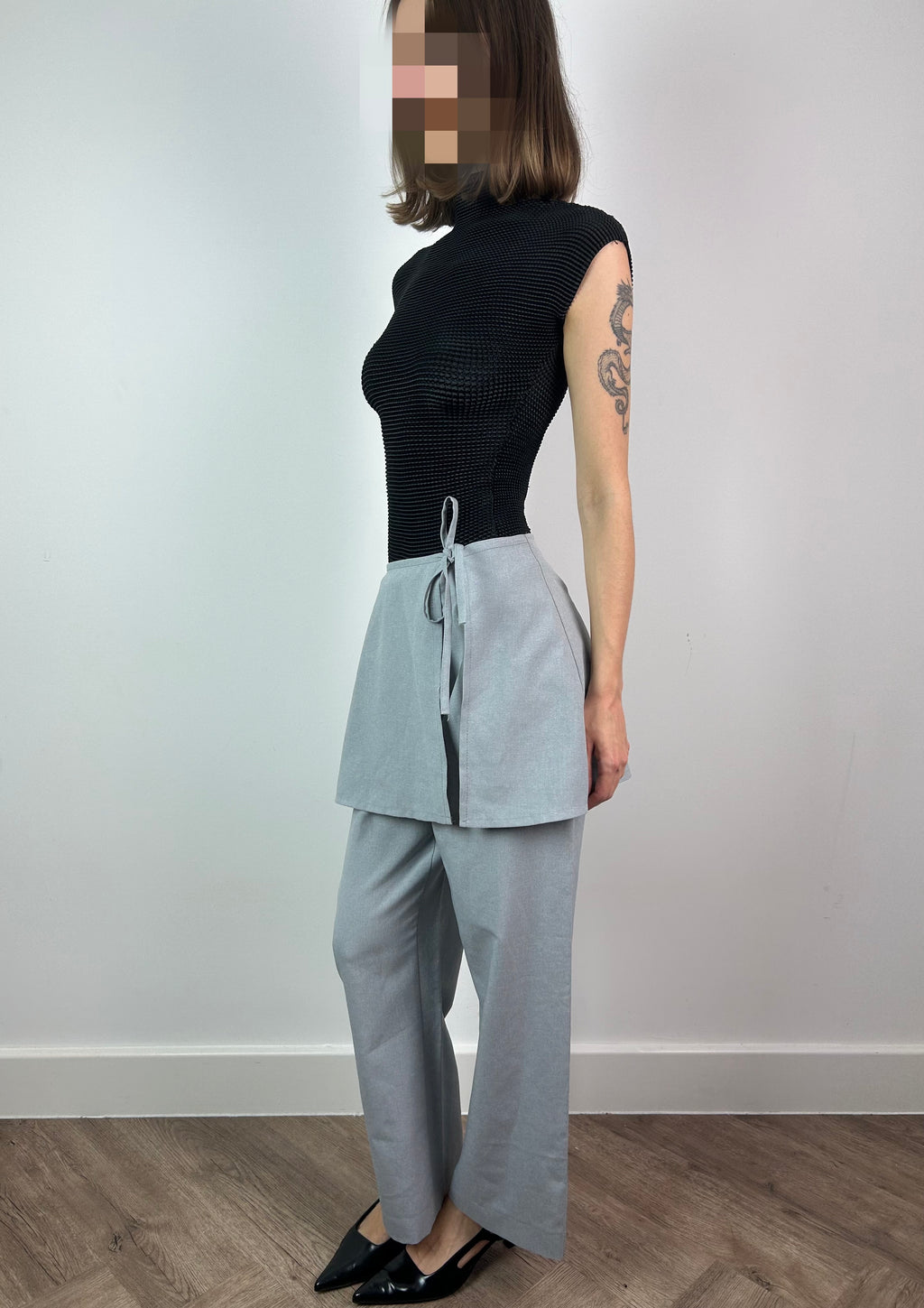 Light Grey Suit Trousers with Skirt