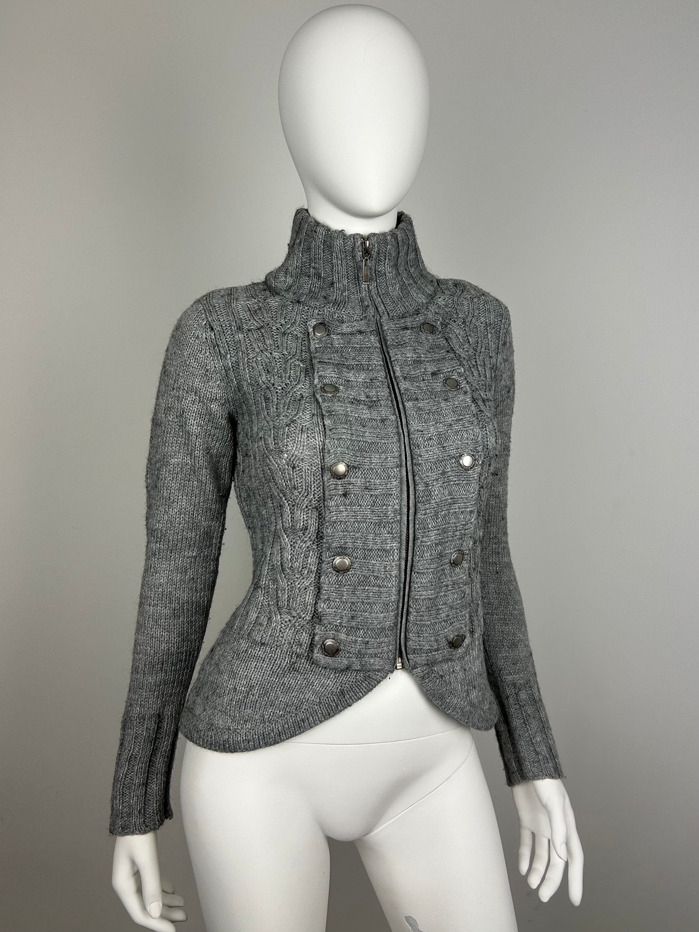 Military Napoleon Zip Up Turtleneck Sweater