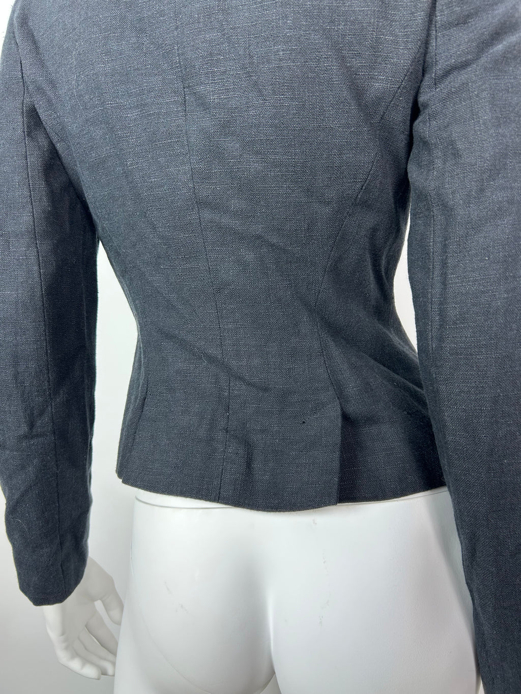 Linen Blend Napoleon Style Military Cropped Blazer