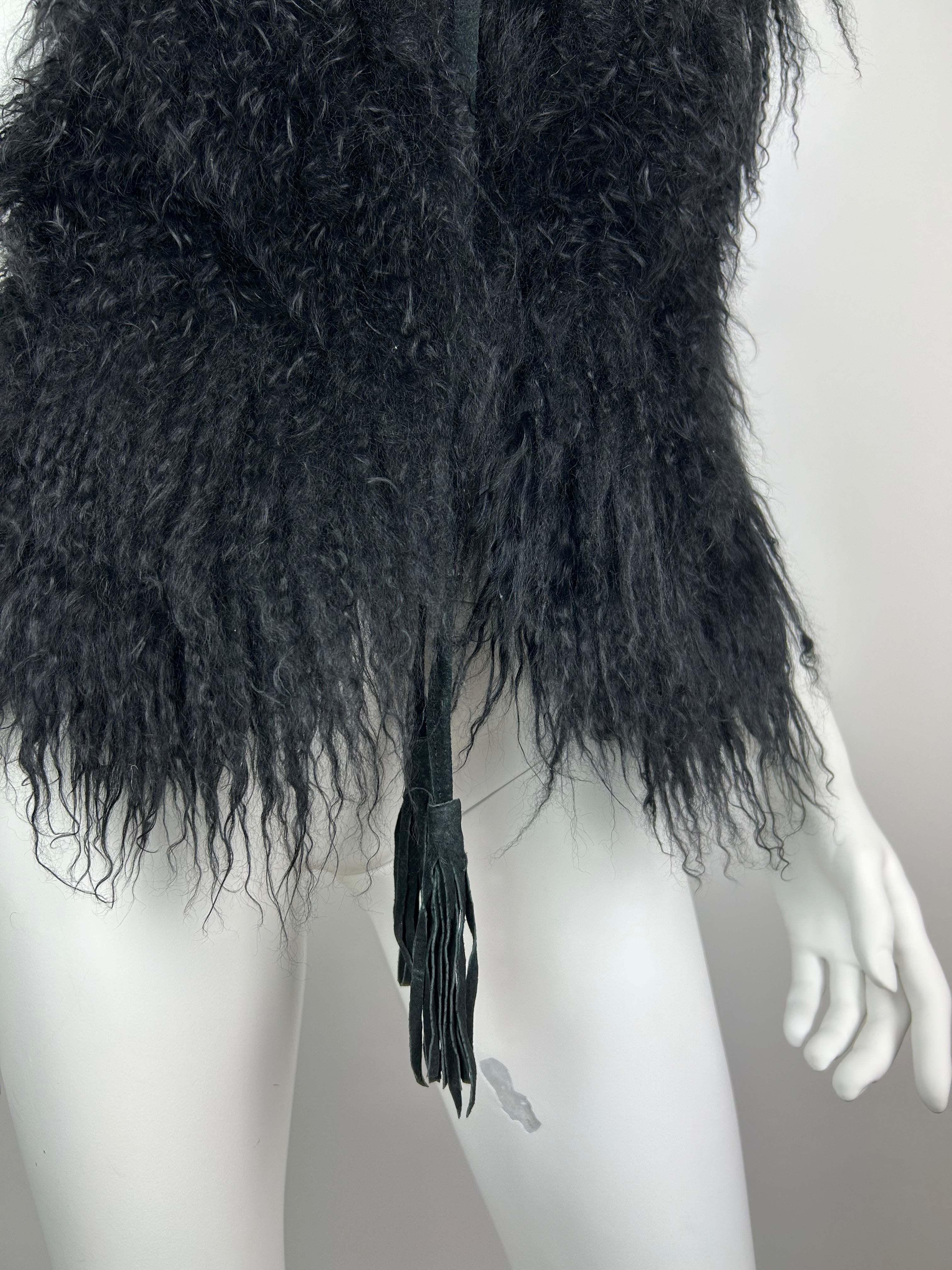 Curly Sheepskin Real Leather Vest Top