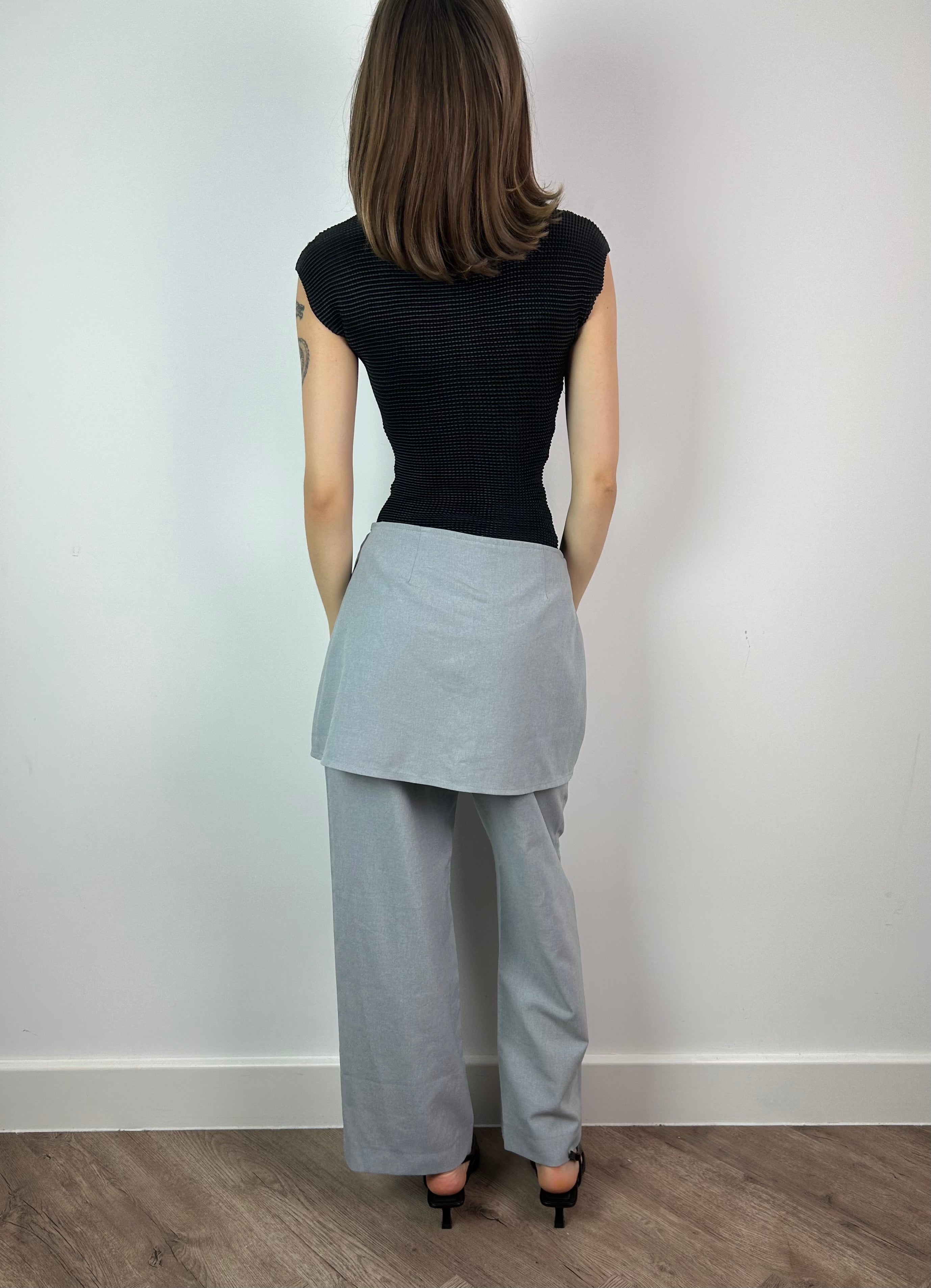 Light Grey Suit Trousers with Skirt