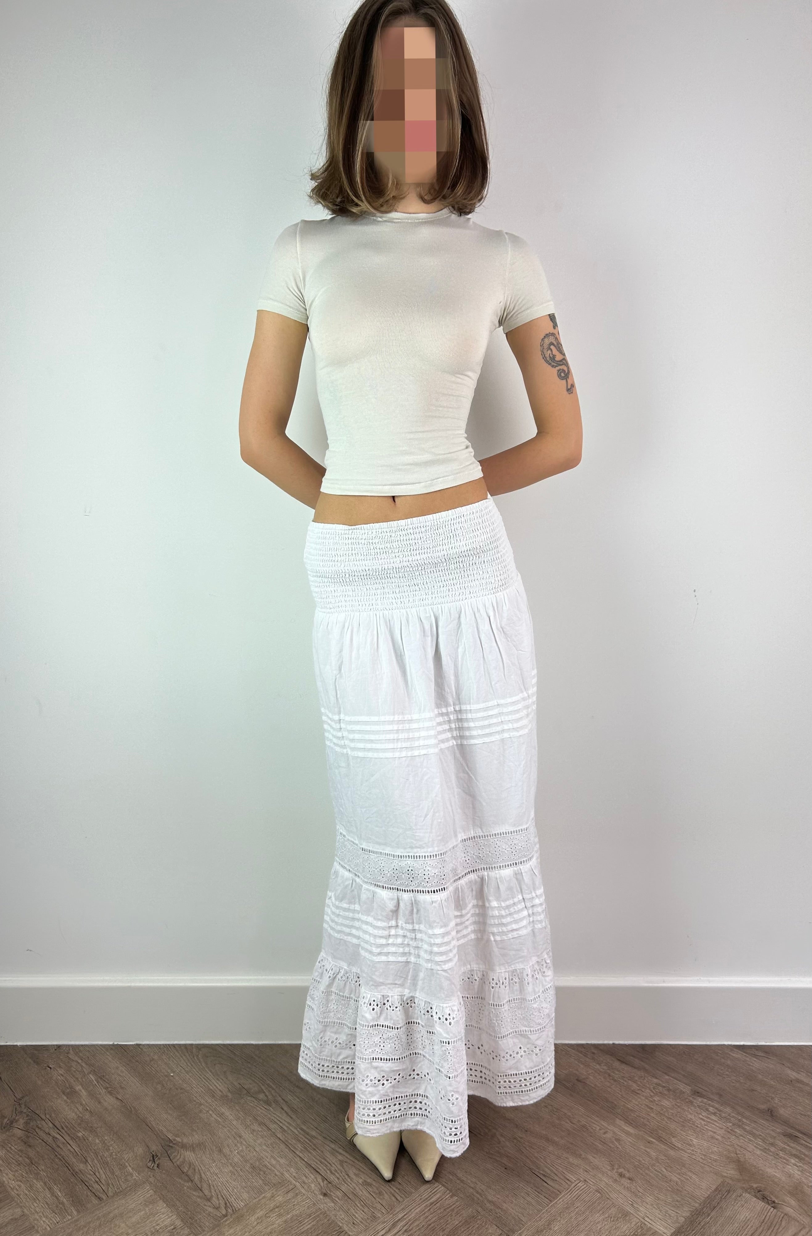 White Lace Maxi Skirt