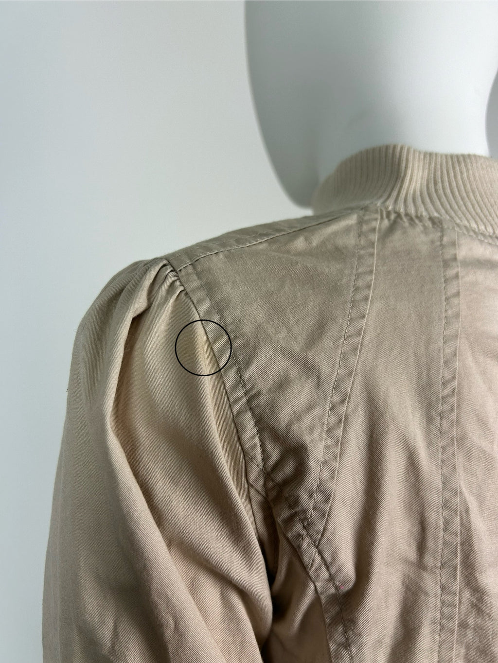 Cropped Straight Collar Jacket with 3/4 Sleeve and Metal Details