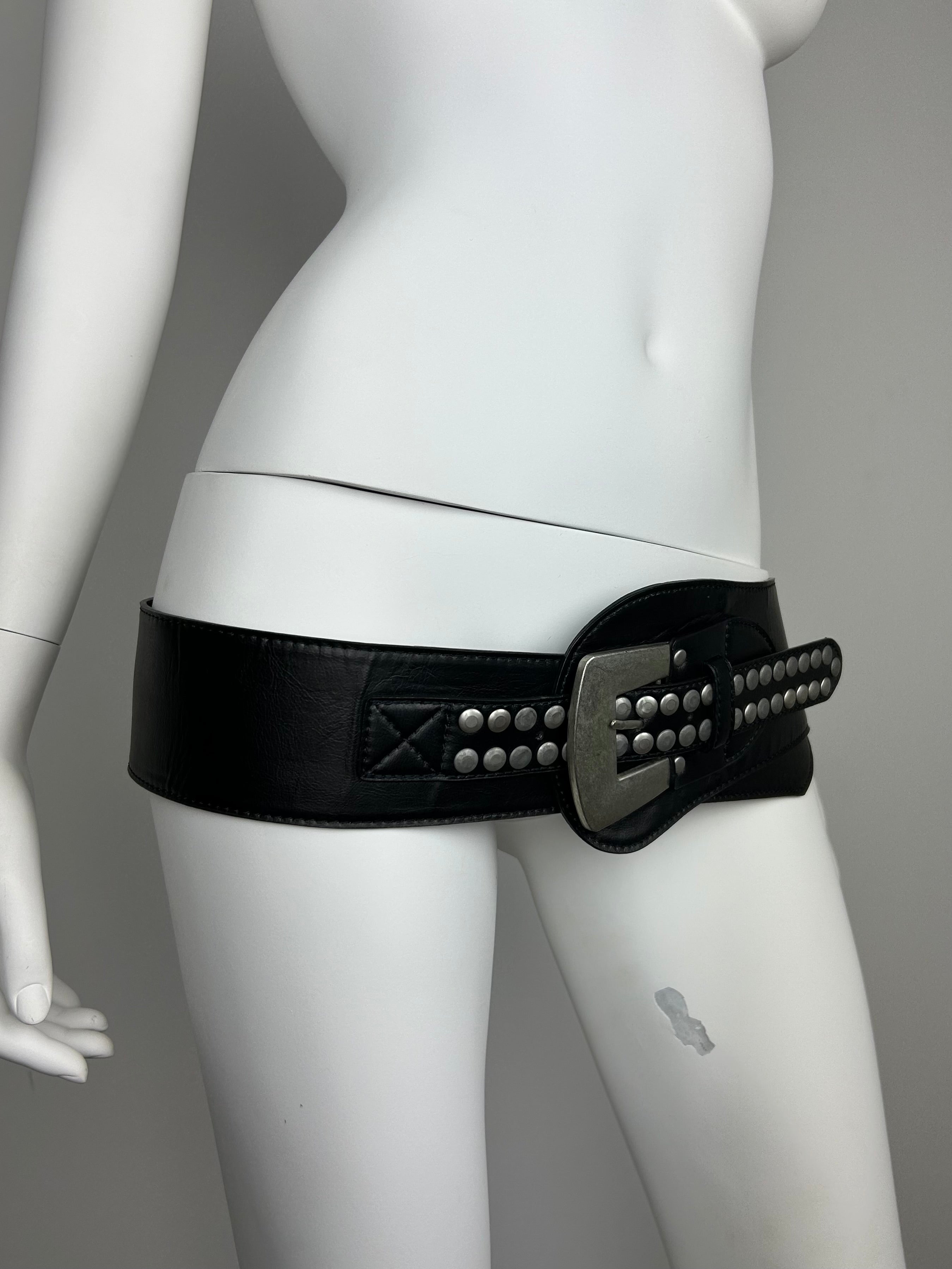 Chunky Real Leather Studded Hip Belt