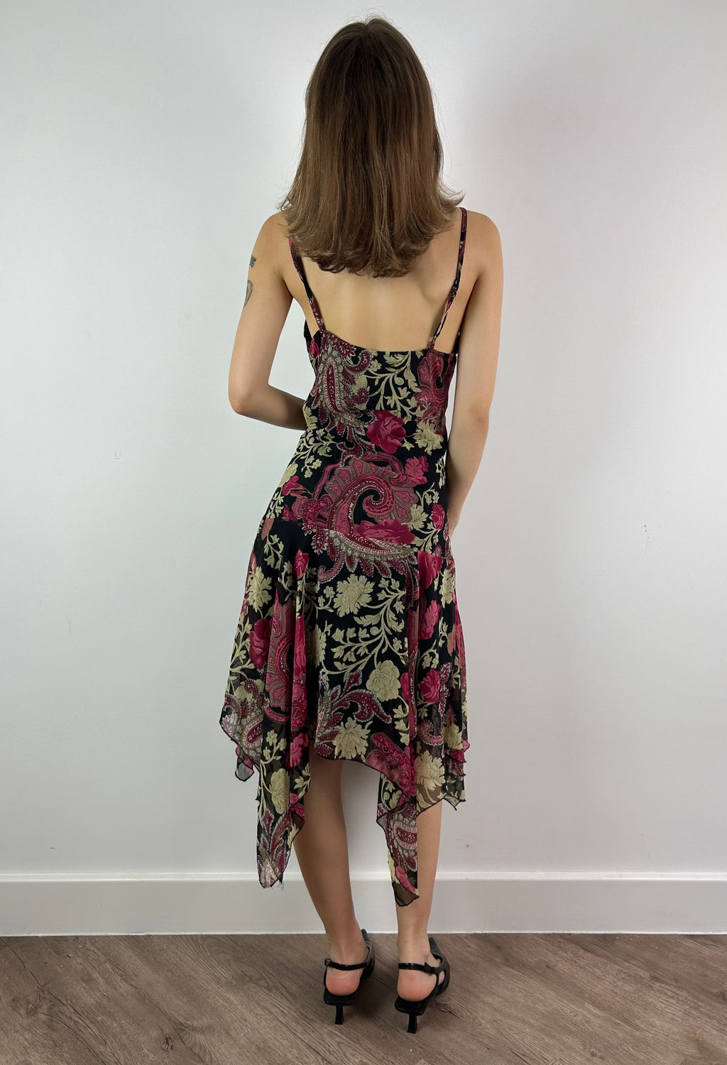 Sparkly Asymmetrical Silk Midi Dress